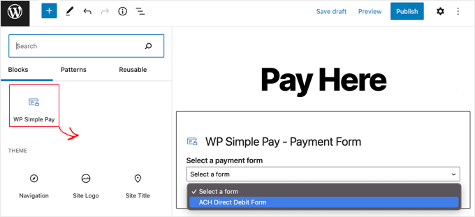 添加WP简单支付块