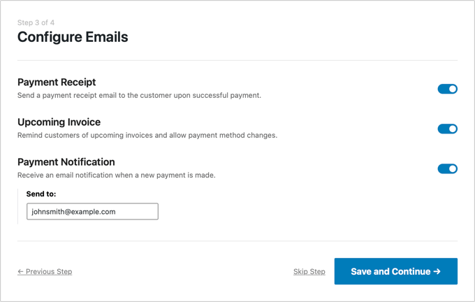 配置您的WP简单支付电子邮件