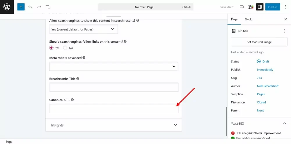 Yoast SEO 中的规范 URL 设置