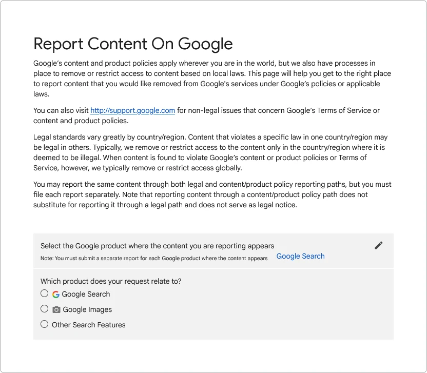 Google 内容报告工具