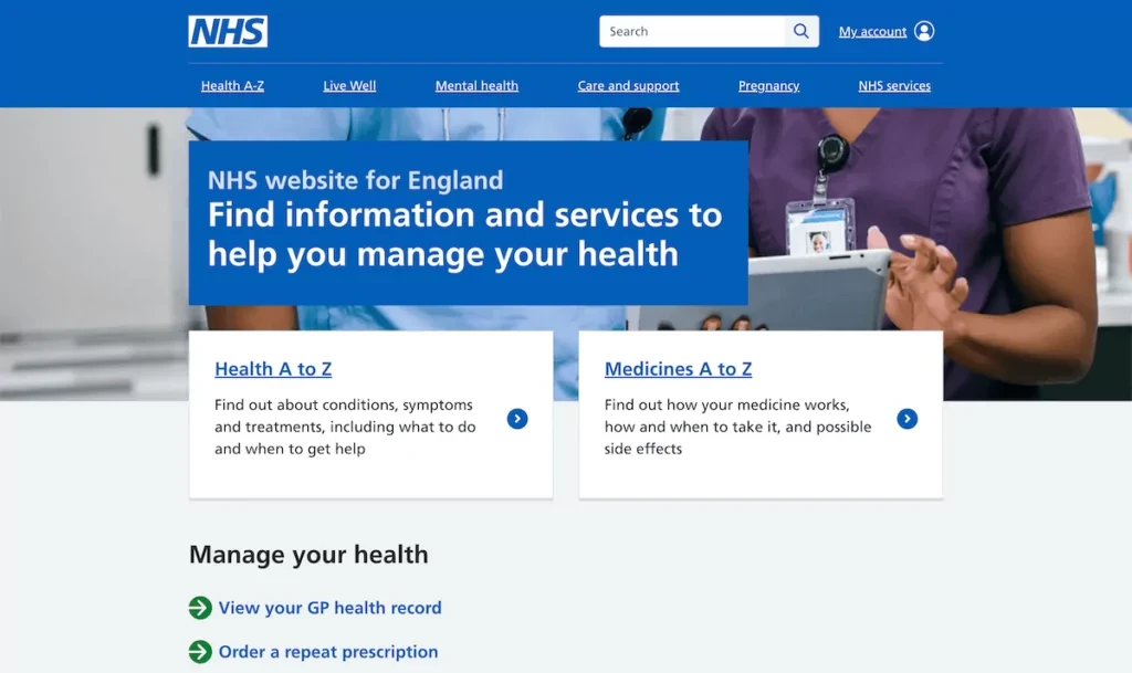 英国的 NHS 网站。