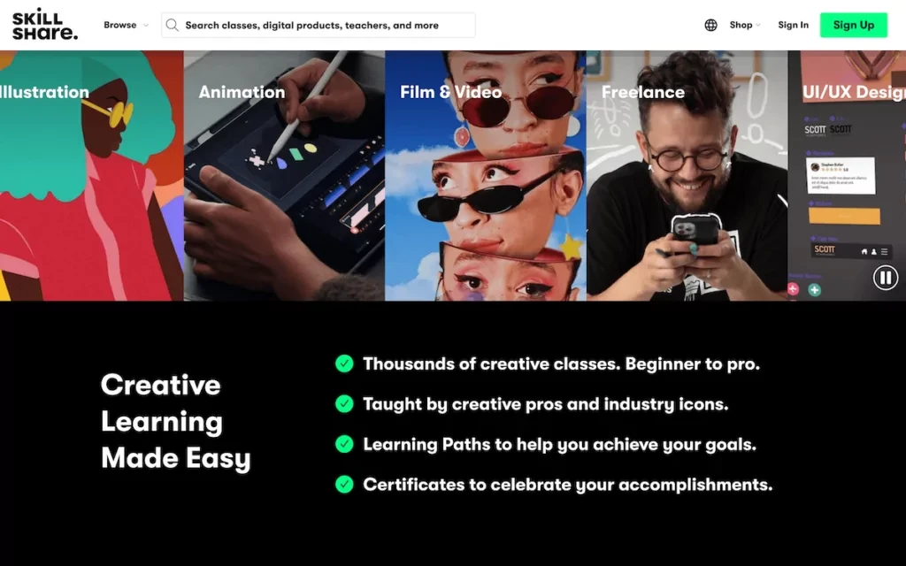 Skillshare 网站。