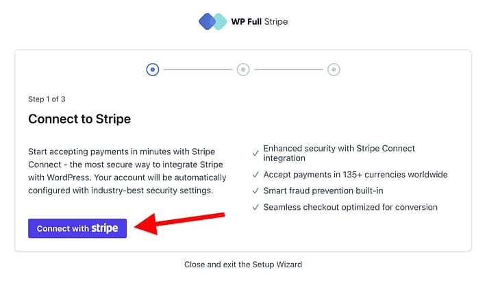 将 WP Full Pay 连接到 Stripe。