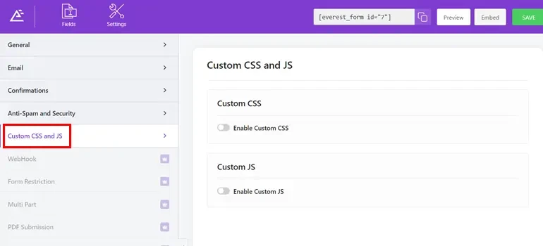 预订表单的自定义 CSS 和 JS
