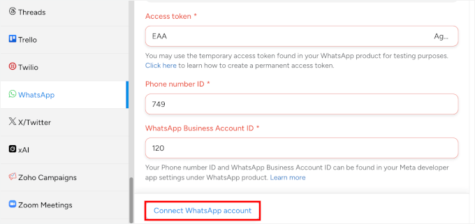 将 WhatsApp 连接到 Uncanny Automator