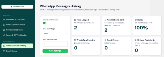 Wawp 中的 WhatsApp 消息历史记录
