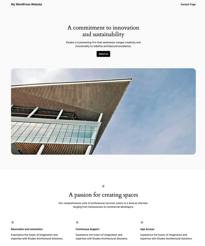 默认的 WordPress 设计