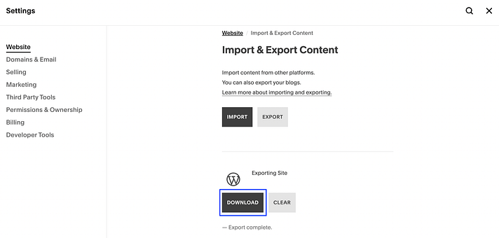 为您的 Squarespace 网站下载文件