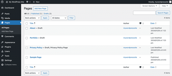 从 Squarespace 导入 WordPress 的网站页面
