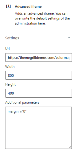 WordPress iFrame 参数