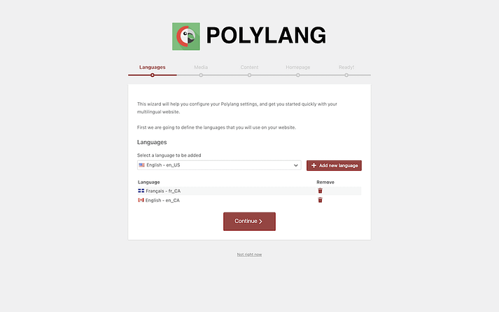 Polylang 入门向导。