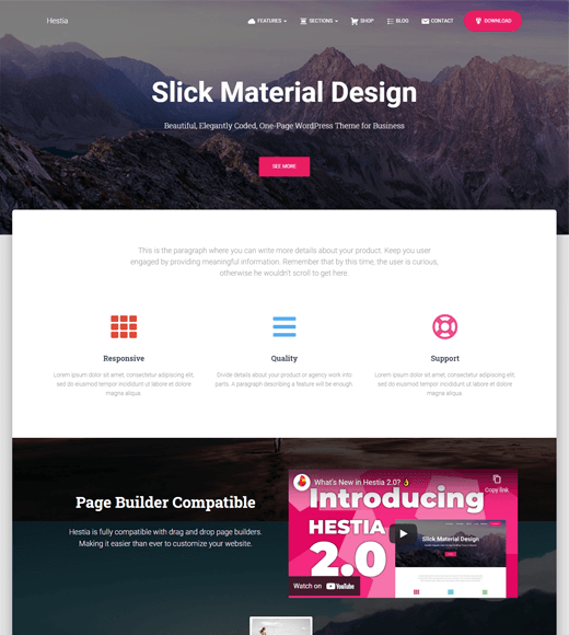 Hestia - Minimal WordPress Themes