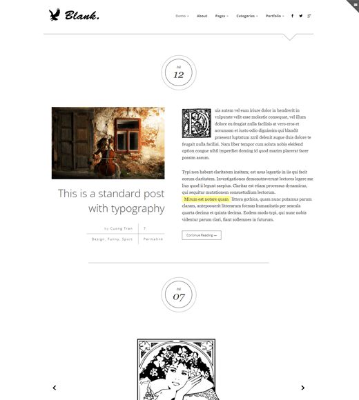 Blank Minimalist WordPress Themes
