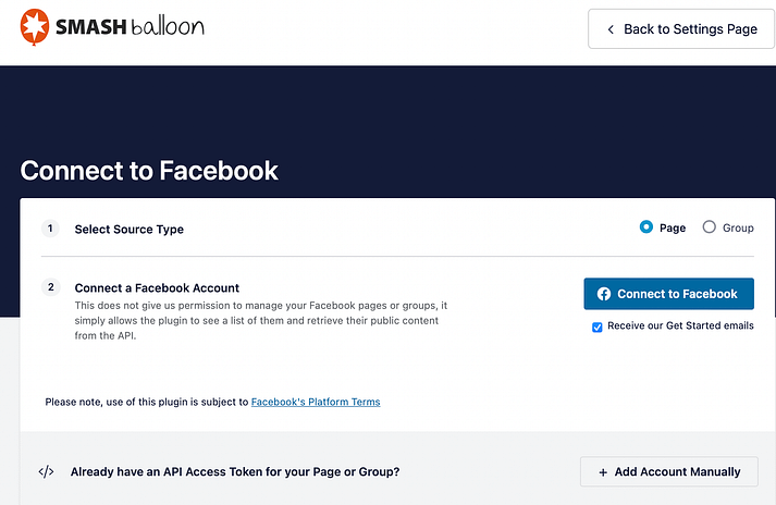 连接 Facebook。