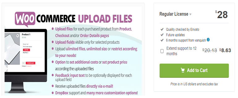WooCommerce 上传文件 - WordPress 文件上传插件