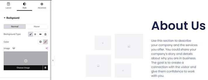 使用 Elementor 在 WordPress 中添加背景图像。