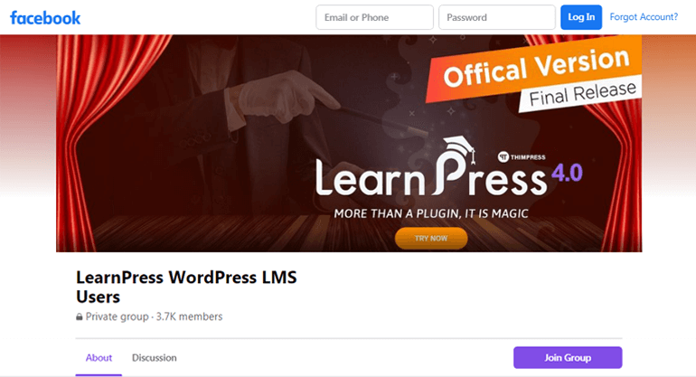 Facebook 群组 LearnPress