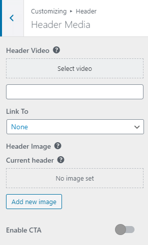 WordPress 定制器标题媒体