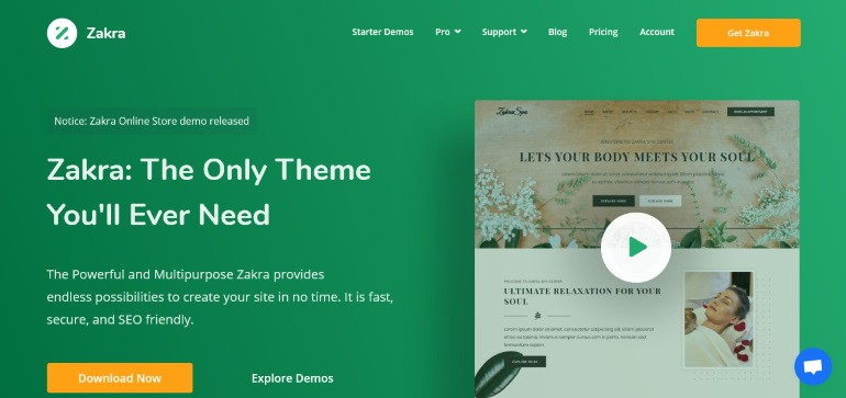 适用于 WordPress 的 Zakra SEO 友好主题