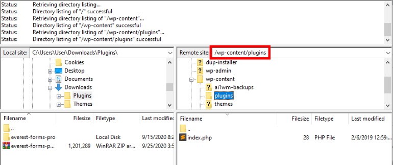 plugins 文件夹 FTP