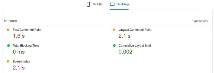 WP Fastest Cache 性能得分。