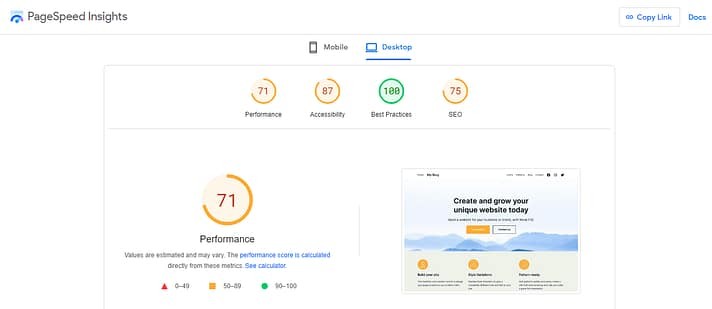 WP Optimize 与 WP Fastest Cache 比较的初始速度测试。