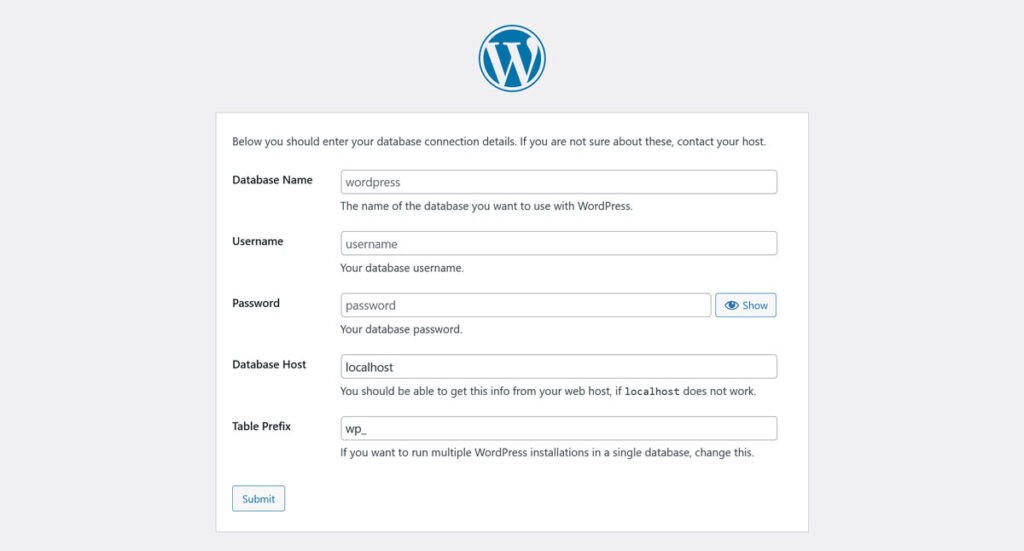 XAMPP 中的 WordPress 设置