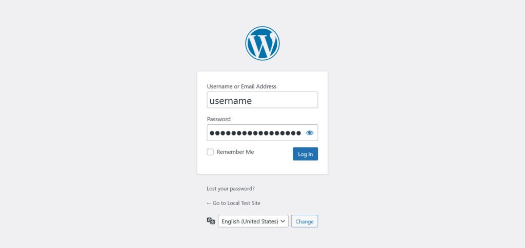 使用被盗凭据的 WordPress 登录页面