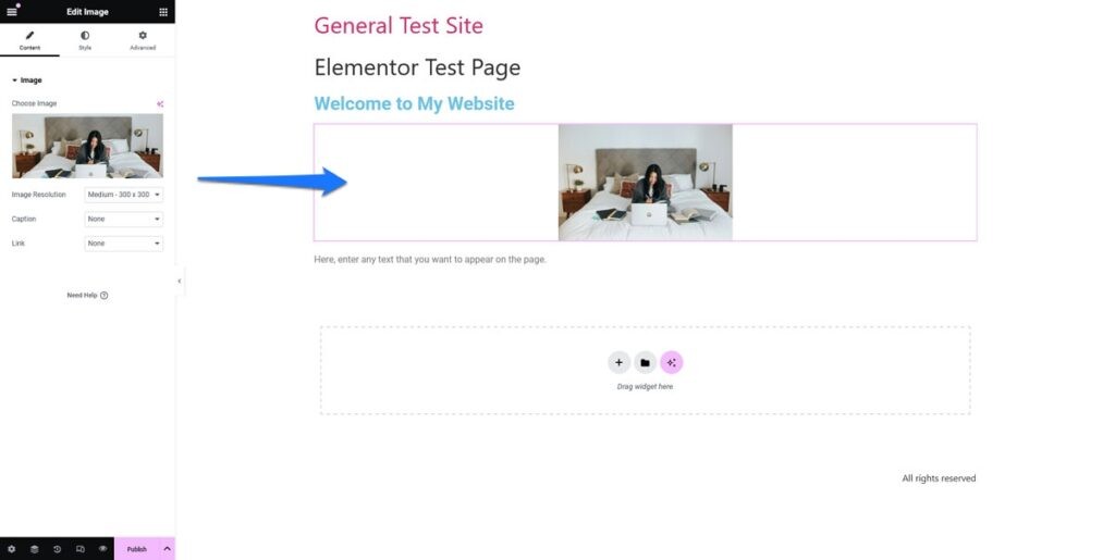 将图像小部件添加到 Elementor 编辑器