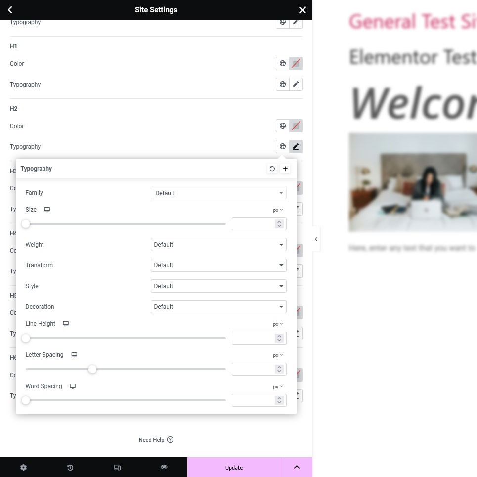 在 Elementor 中配置全局站点设置
