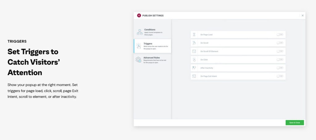 Elementor 弹出窗口生成器