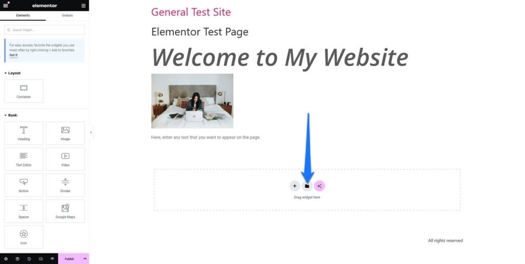 访问 Elementor 模板库