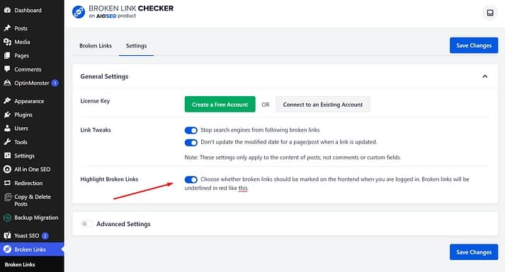 断开链接检查器多合一 SEO。