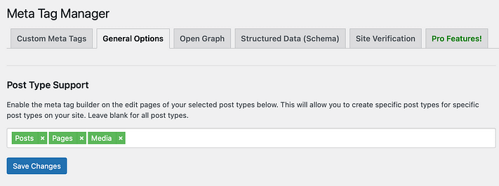 元标记管理器帖子类型支持。