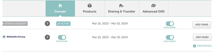 使用 Namecheap 检查域名到期日期。