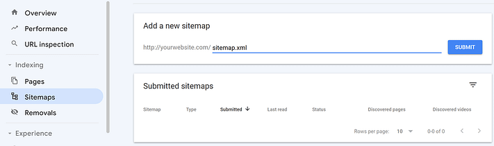 向 Search Console 提交站点地图。