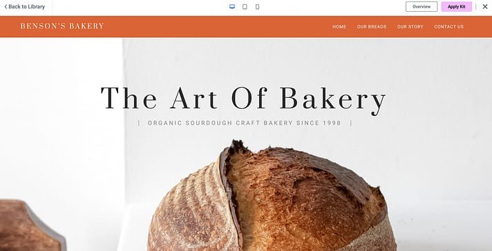 Hello Elementor 网站套件示例。