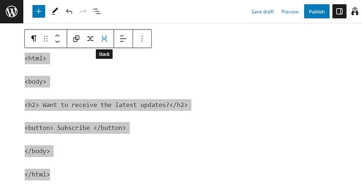 方块编辑器中的堆叠选项。