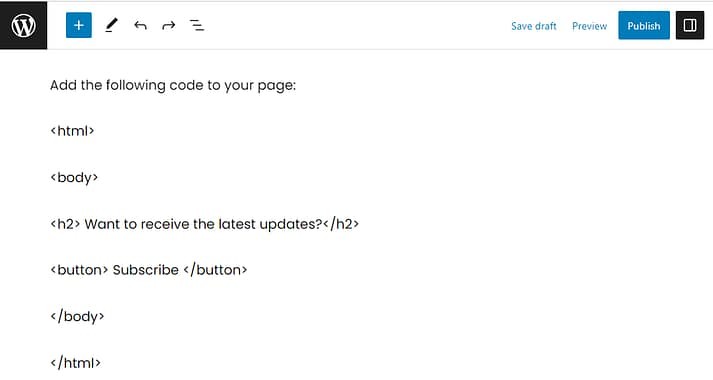 向WordPress添加HTML代码。
