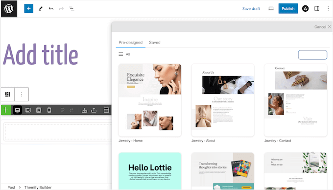 Themeify Builder 中的模板布局