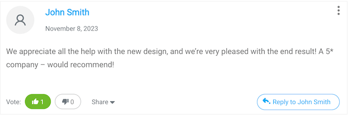 WordPress 博客或网站上增强评论系统的示例