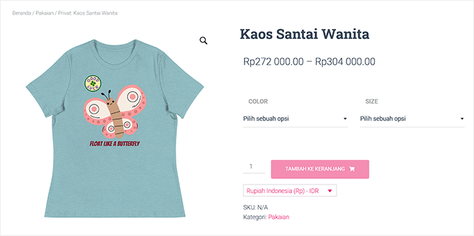 Preview of translated WooCommerce store with WPML 带WPML翻译后的WooCommerce商店预览