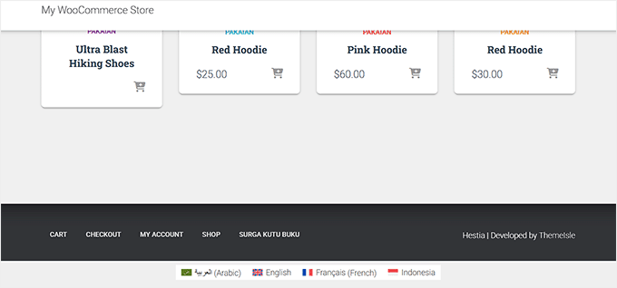 Language switcher in WPML WPML 中的语言切换器