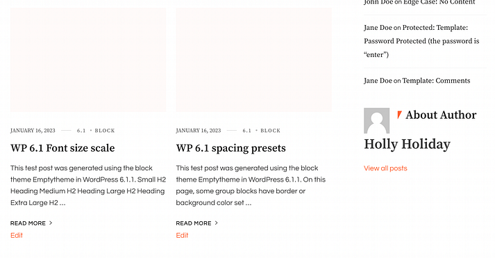 WordPress 作者简介框预览，位于侧边小部件区域。