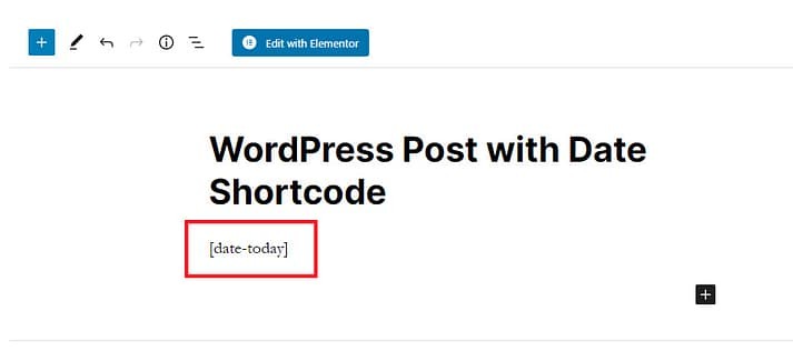 将短代码添加到WordPress帖子中以显示当前日期