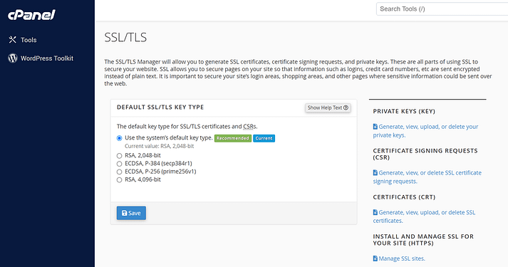 在cPanel中设置SSL证书