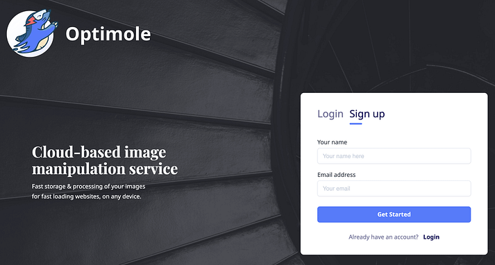 注册Optimole以创建WordPress自适应图片。