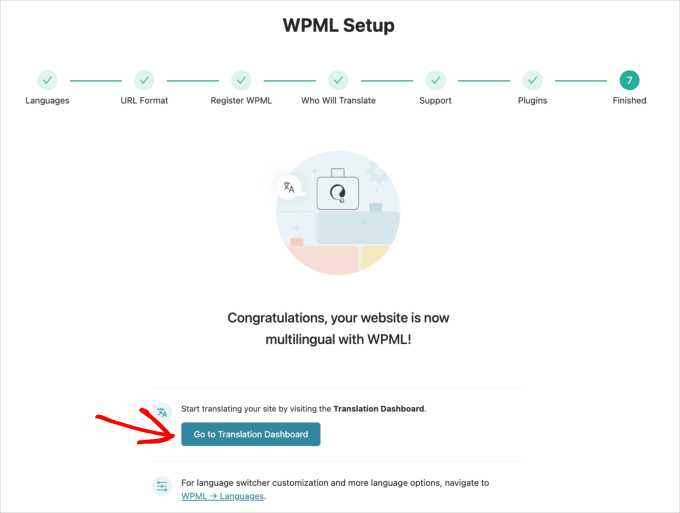 WPML设置结束页面