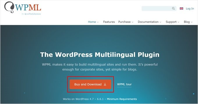 从他们的网站购买WPML插件