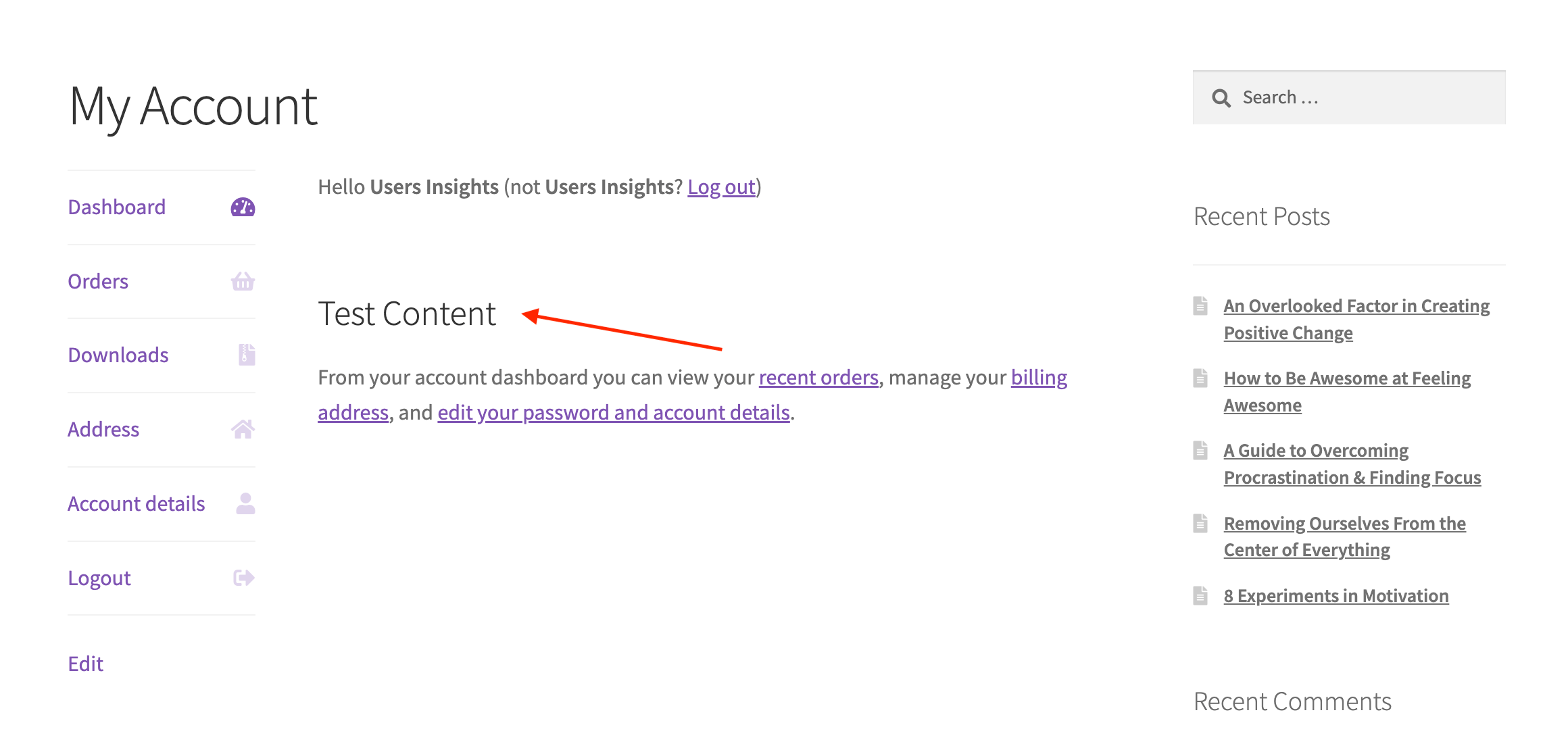 WooCommerce 我的账户-自定义更改 -添加文本